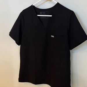 Figs Womens Black V-Neck Shirt